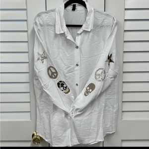 White Buttondown with sleeve details